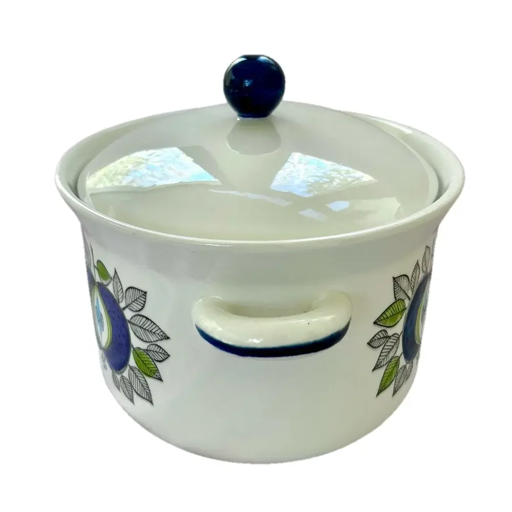 Vintage Rörstrand Eden Tureen Bowl Ovenware W/ Lid Apple Design Sweden